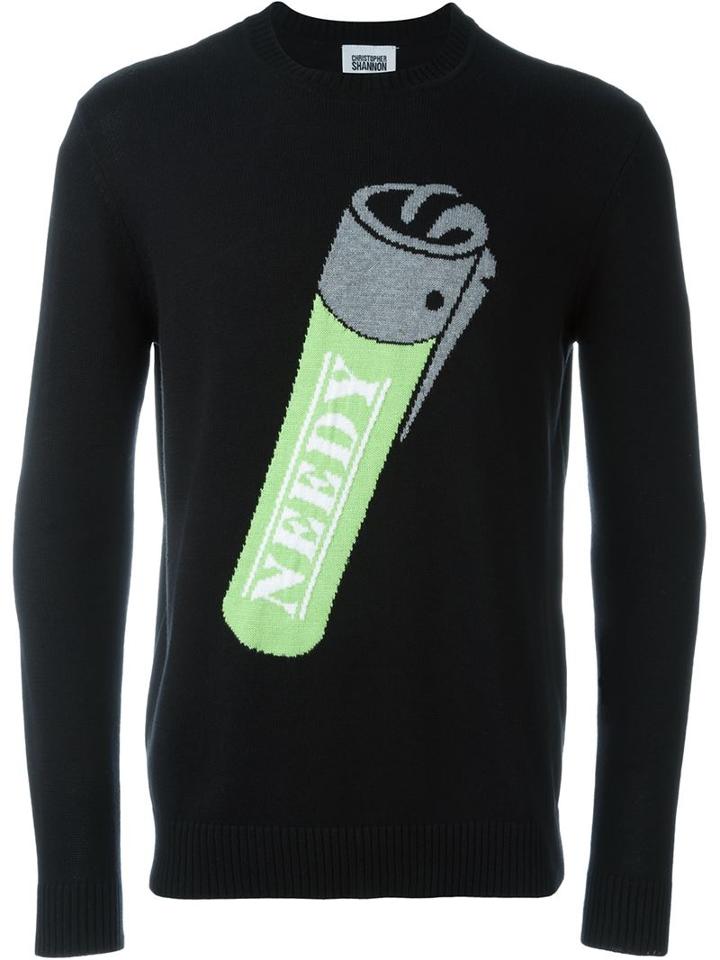 Christopher Shannon 'needy Lighter' Jumper, Men's, Size: Xl, Black, Cotton