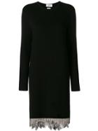 Thom Browne Crystal Embroidered Milano Stitch Mini Dress - Black