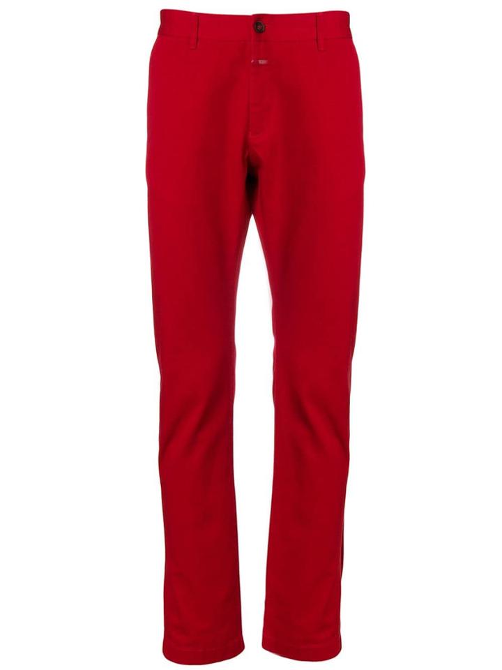 Closed Straight-leg Trousers - Red