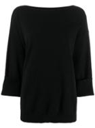 P.a.r.o.s.h. Cropped Sleeves Jumper - Black