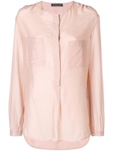 Phisique Du Role Collarless Shirt - Pink & Purple
