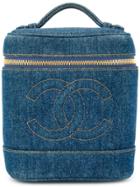 Chanel Vintage Denim Square Cosmetic Bag - Blue