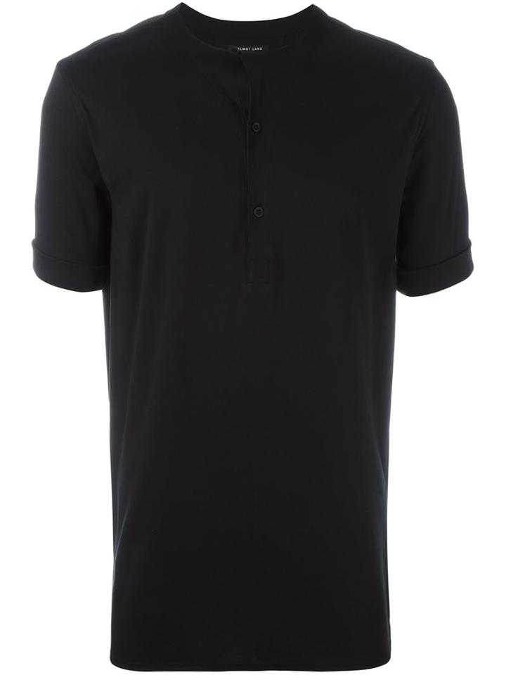 Helmut Lang Henley T-shirt, Men's, Size: Medium, Black, Cotton