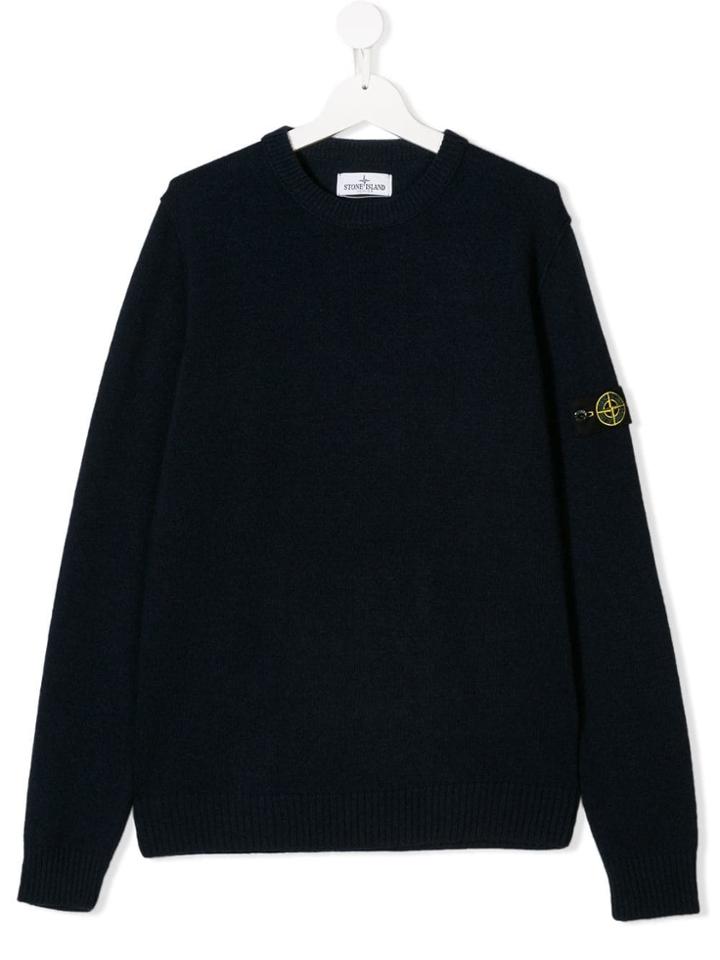 Stone Island Junior Crew Neck Jumper - Blue