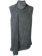 Lost & Found Ria Dunn Wide Fit Cowl Neck 'scarf' Tank Top, Men's, Size: Xl, Grey, Cotton