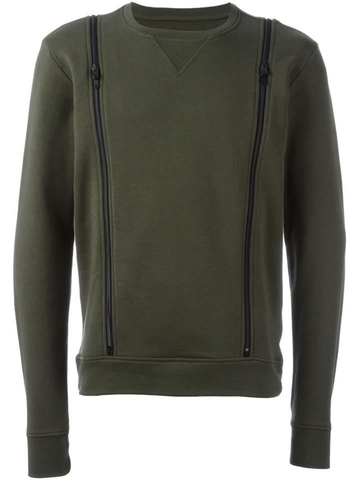 Maison Margiela Zipped Front Crew Neck Sweatshirt