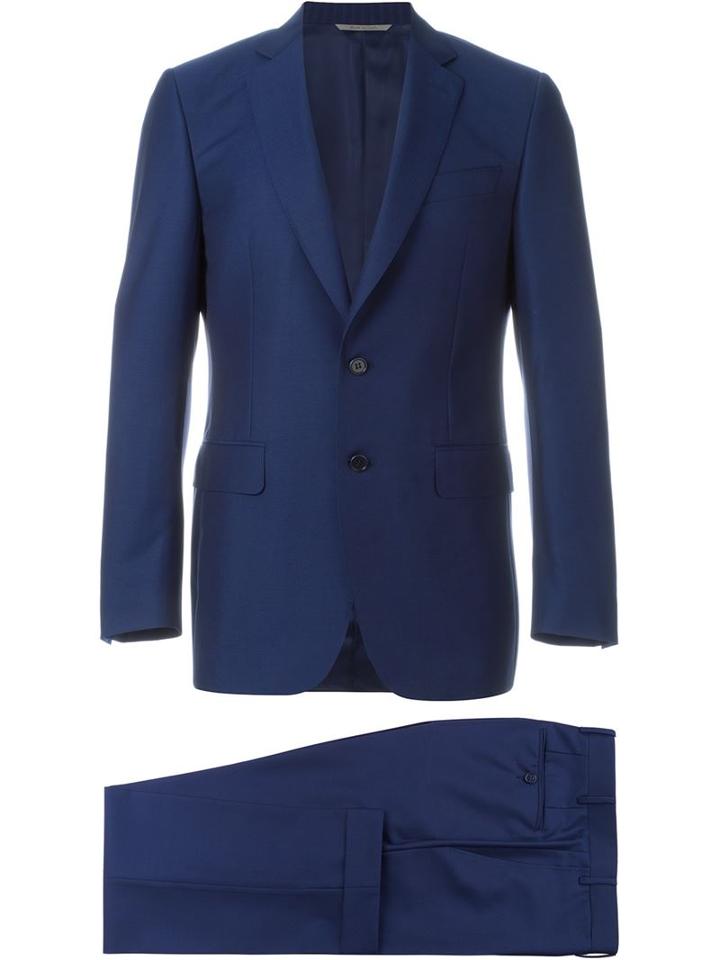 Canali Two Button Suit, Men's, Size: 54, Blue, Cupro/mohair/wool