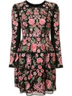 Needle & Thread Floral Print Dress, Women's, Size: 4, Black, Polyester/nylon/spandex/elastane