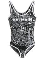 Balmain Jacquard Logo Knit Bodysuit - Black