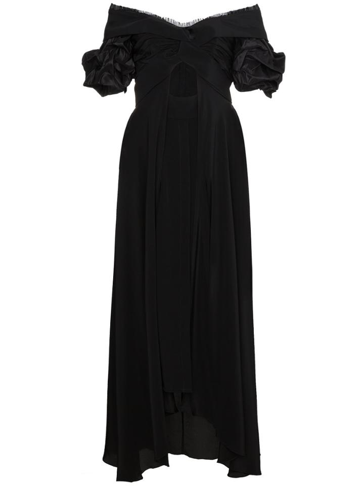 Johanna Ortiz Maria Felix Off-shoulder Cutout Dress - Black