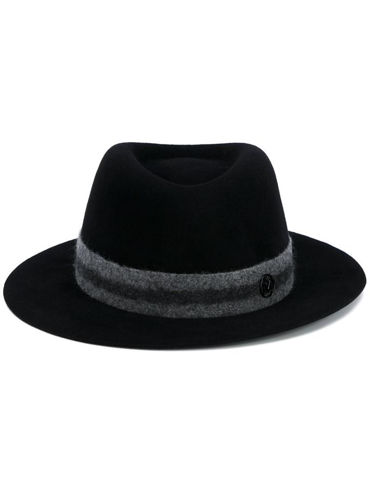 Maison Michel Wide Brim Hat, Women's, Size: Large, Black, Wool/wool Felt