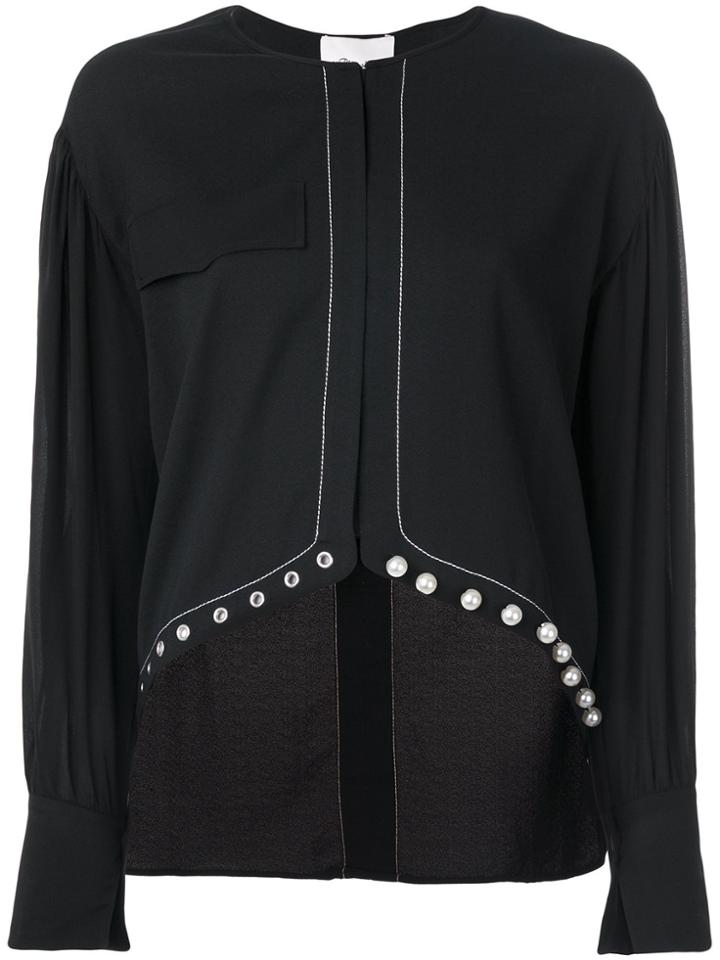 3.1 Phillip Lim High Low Embellished Blouse - Black