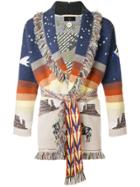 Alanui Belted Jacquard Cardigan - Blue