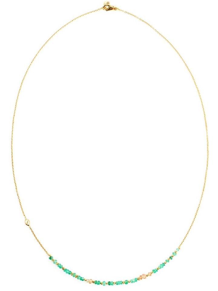 Natasha Collis 18k Gold And Emerald Bead Necklace