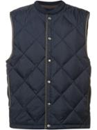 Vince Snap Fastening Quilted Gilet, Men's, Size: Xxl, Blue, Polyimide