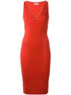 Versace Collection Studded Bodycon Dress, Women's, Size: 40, Red, Viscose/polyamide