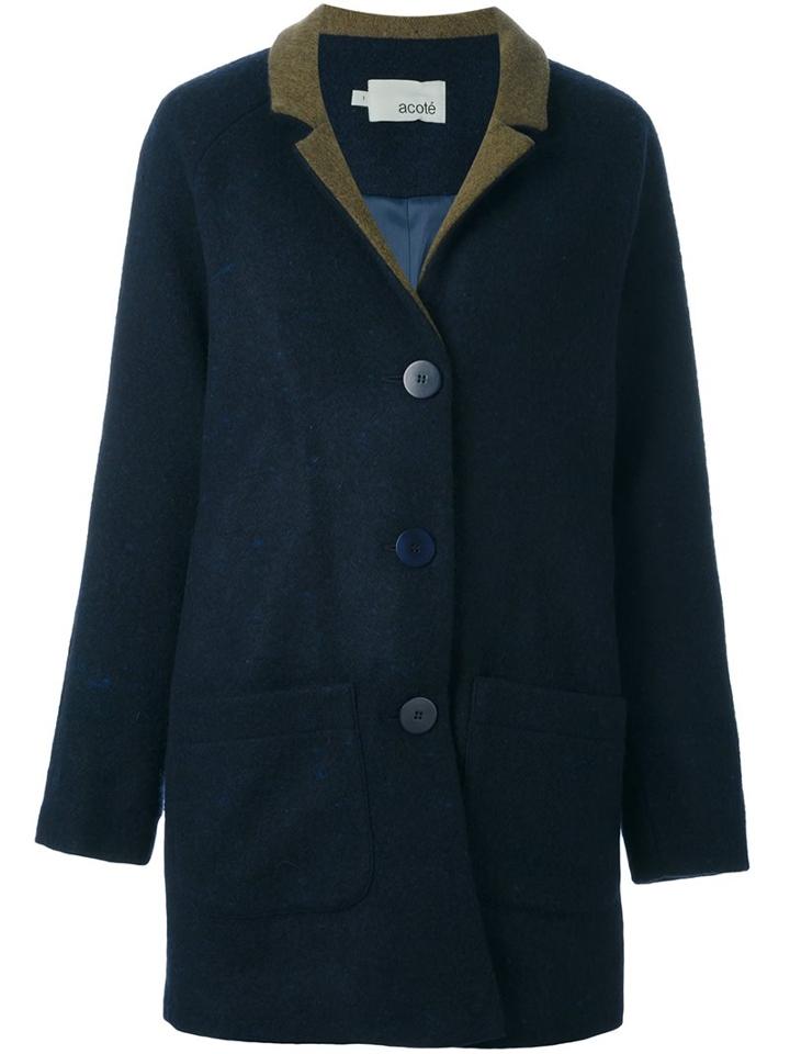 Acoté Contrast Lapels Coat
