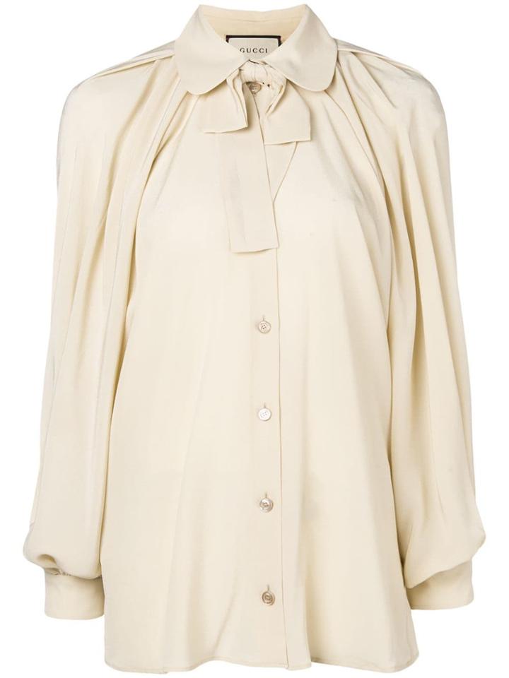 Gucci Neck Bow Shirt - Metallic