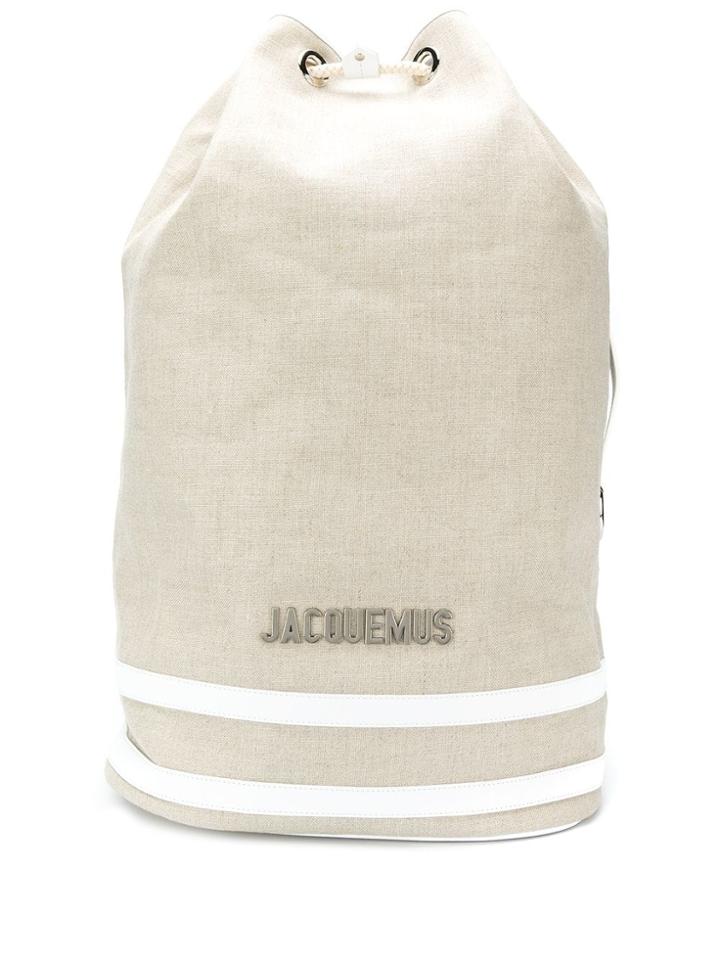 Jacquemus Large Drawstring Backpack - Neutrals