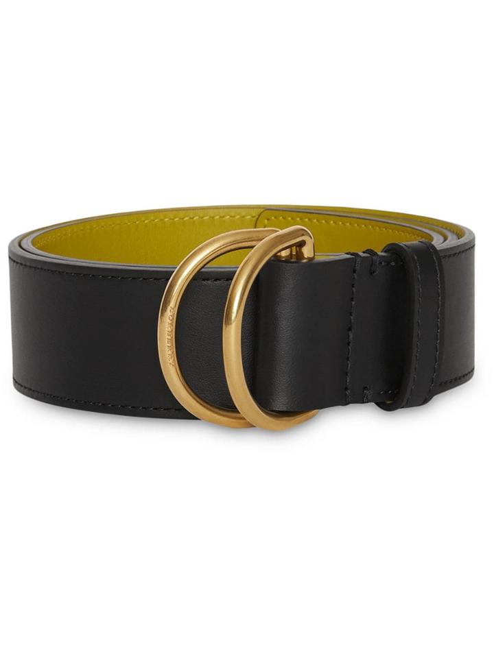 Burberry Leather Double D-ring Belt - Black