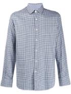 Canali Gingham Print Shirt - Blue