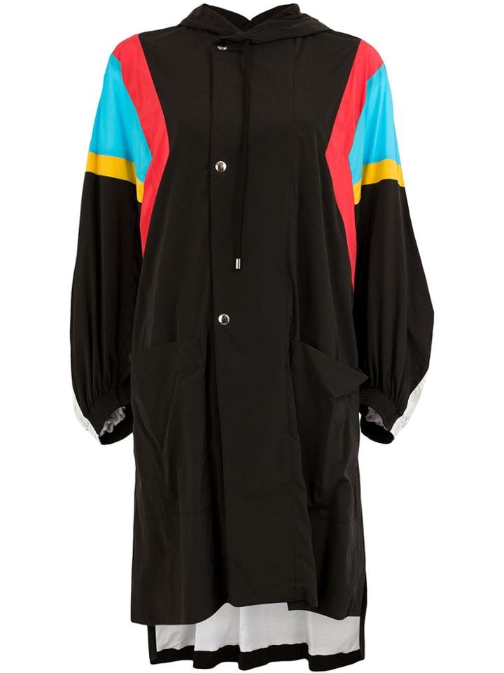 Koché Oversized Hooded Coat - Black