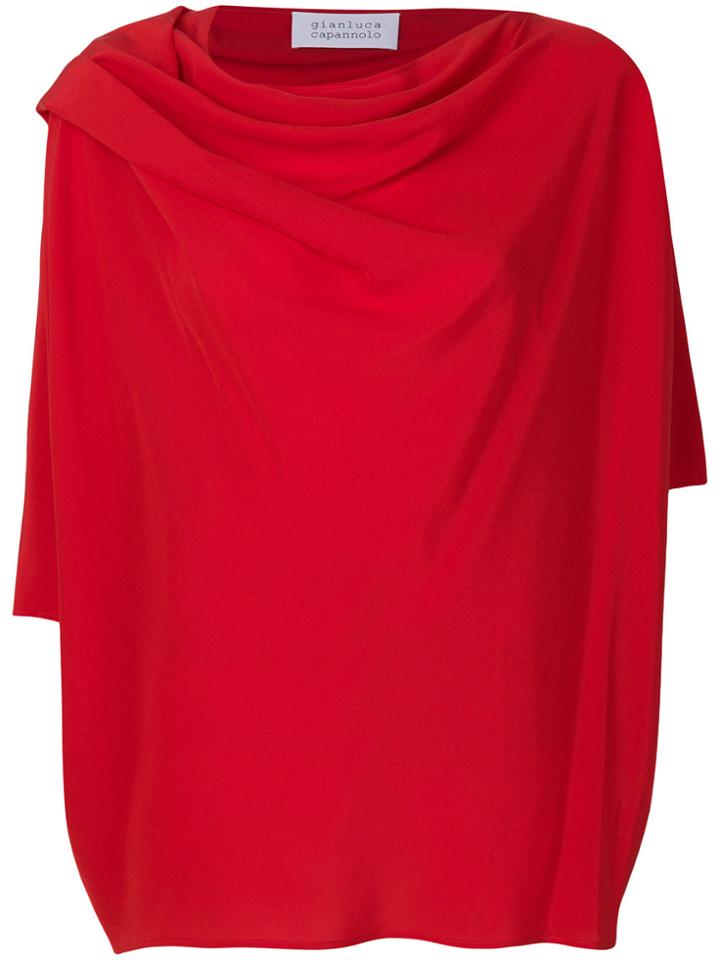 Gianluca Capannolo Draped Neck Blouse - Red