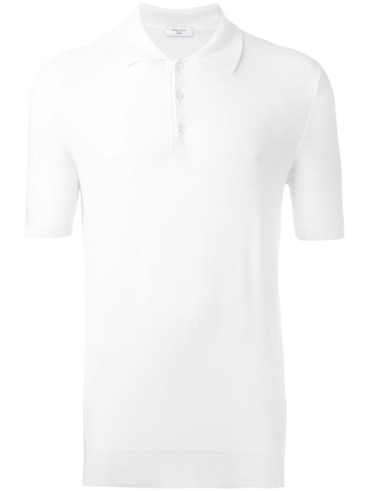 Fashion Clinic Timeless Shortsleeved Polo Shirt, Men's, Size: 50, White, Wool