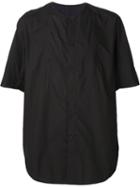 Ziggy Chen Collarless Shirt, Men's, Size: 48, Black, Cotton
