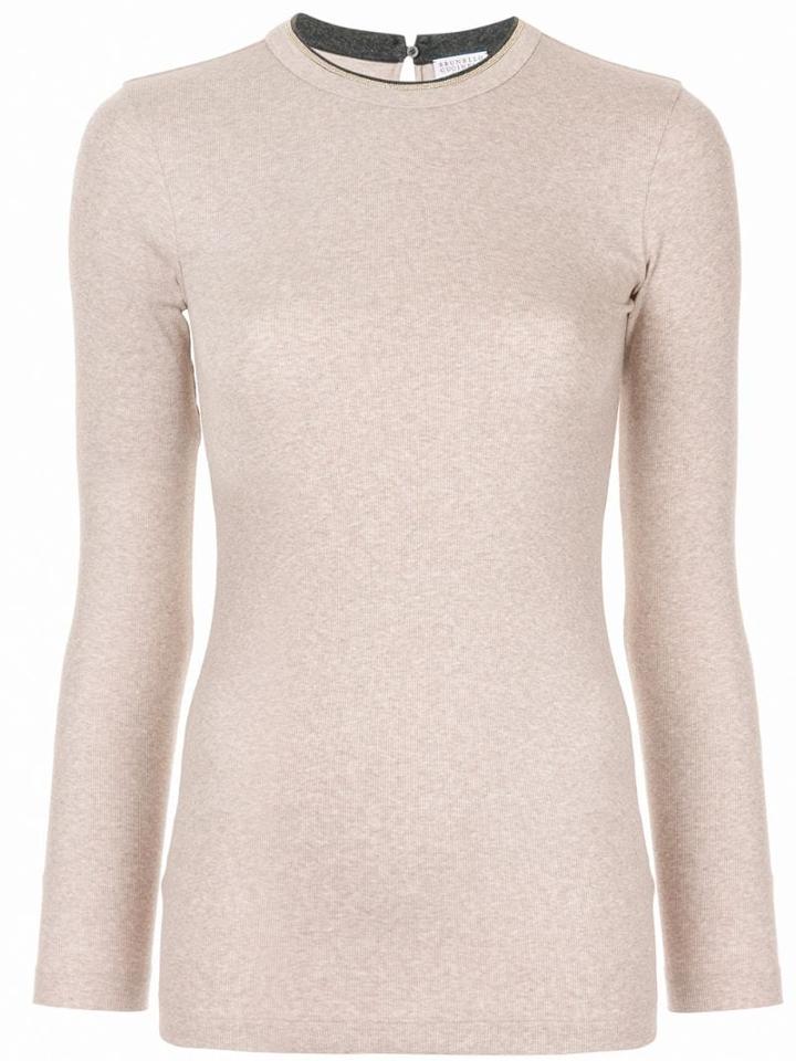 Brunello Cucinelli Classic Long Sleeve Top - Brown