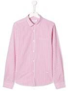 Paolo Pecora Kids Teen Striped Shirt - Red