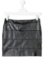 John Richmond Junior Teen Studded Faux Leather Skirt - Black