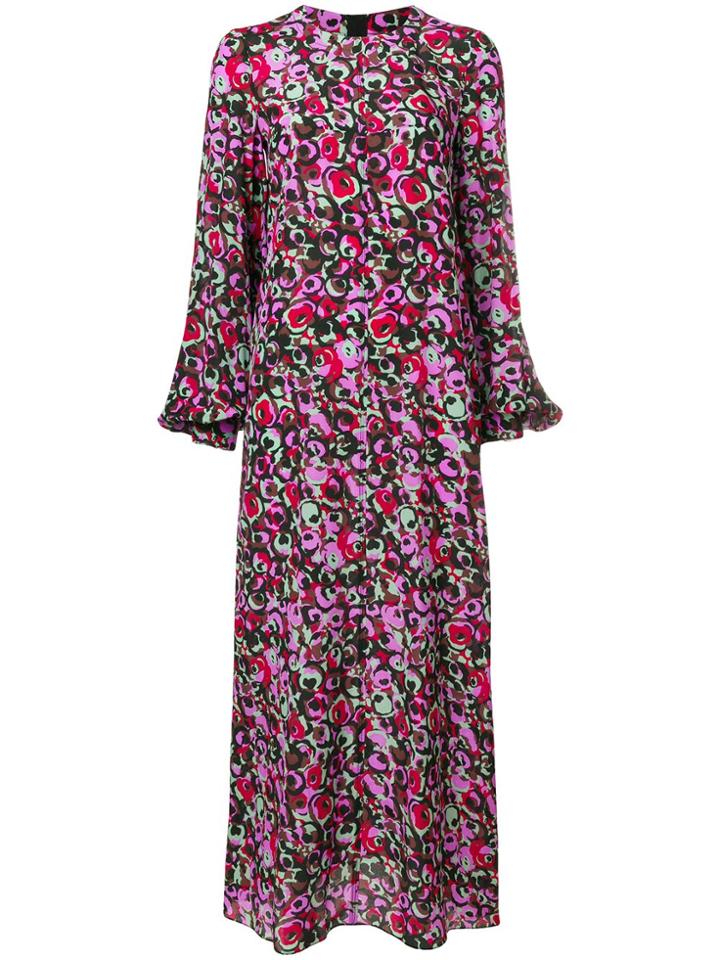 Marni Floral Print Maxi Dress - Pink & Purple