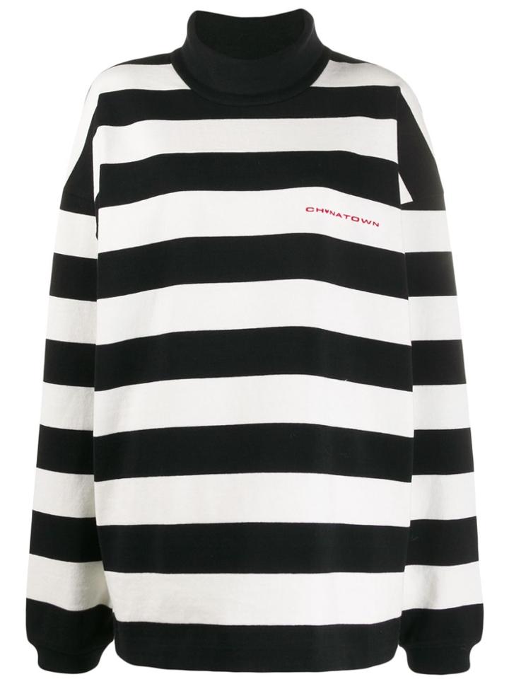 Alexander Wang Chynatown Oversized Striped Sweatshirt - Black