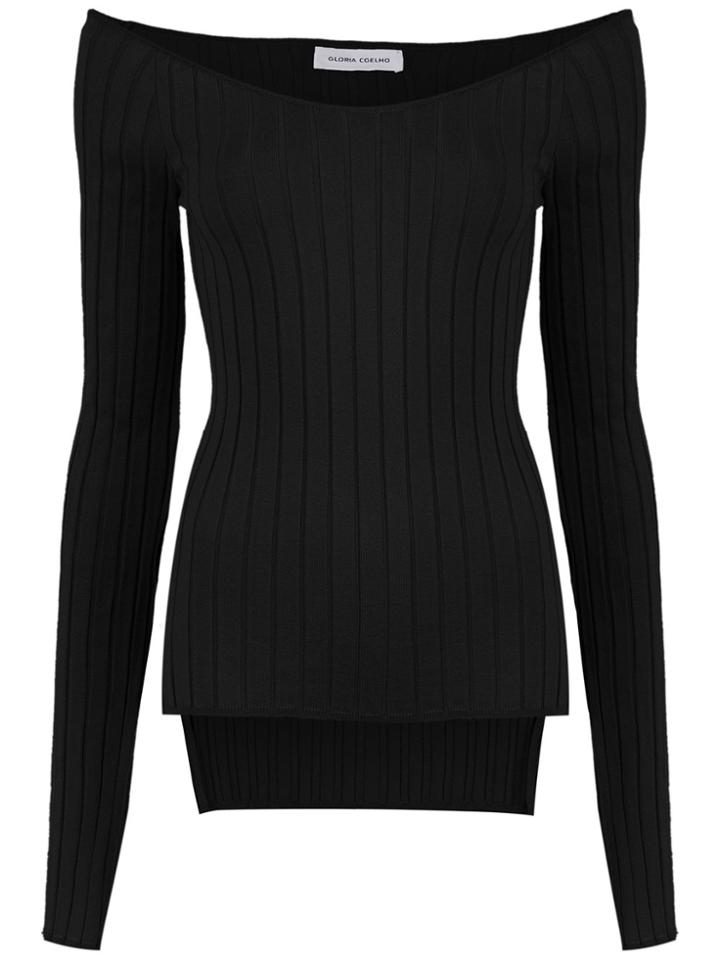 Gloria Coelho Off The Shoulder Knit Top - Black