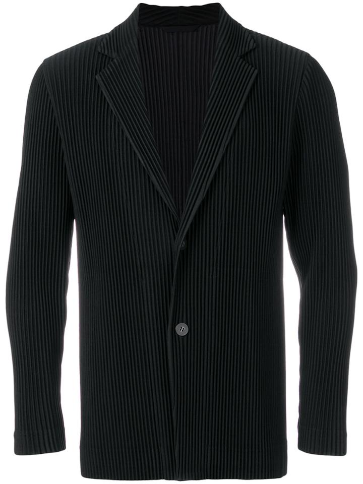 Homme Plissé Issey Miyake Ribbed Fitted Blazer - Black