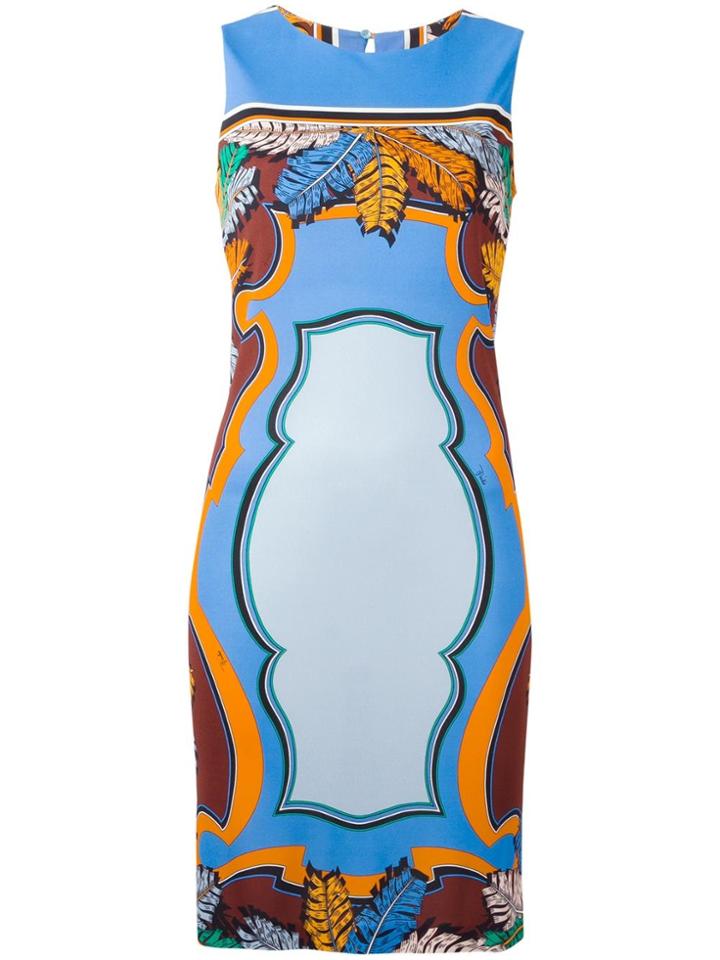 Emilio Pucci Leaf Print Dress - Blue