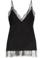Khaite Carrie Lace Trim Cotton Tank Top - Black