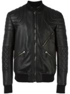 Philipp Plein Quilted Bomber Jacket, Men's, Size: Large, Black, Sheep Skin/shearling/viscose