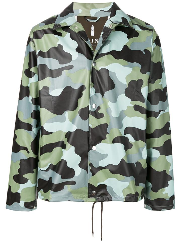 Rains Camouflage Print Jacket - Grey