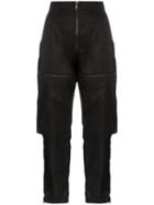 Prada Gabardine Zip-detail Trousers - Black