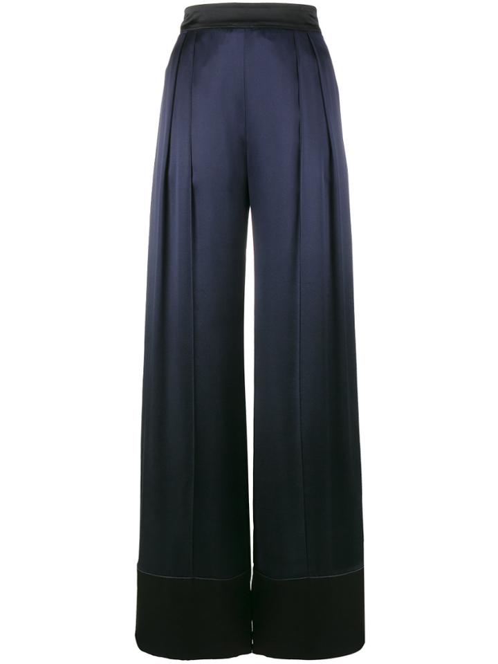 Michael Lo Sordo Wide-leg Satin Trousers - Blue