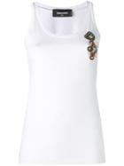 Dsquared2 Patch Embroidered Tank Top - White