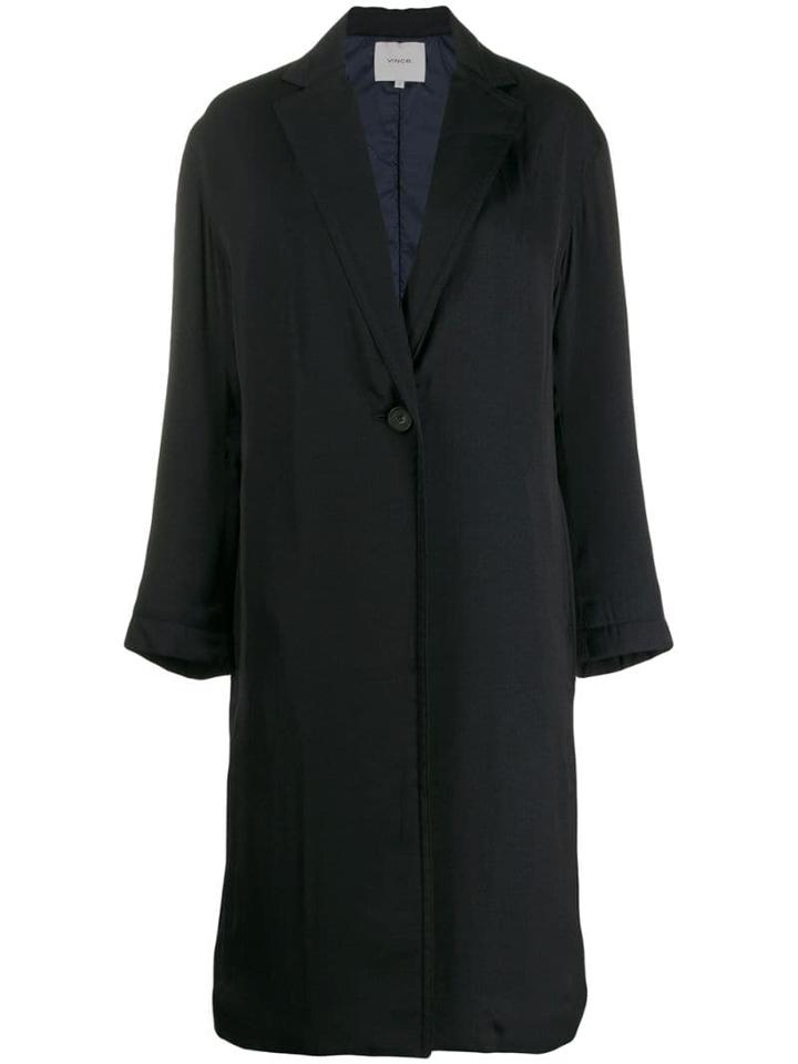 Vince Classic Single-breasted Coat - Blue