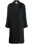 Vince Classic Single-breasted Coat - Blue