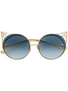 Anna Karin Karlsson The Moon Cat Eye Sunglasses - Metallic