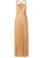 Maria Lucia Hohan Crossed Front Pleated Gown - Metallic