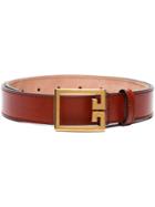 Givenchy Red Leather Logo Buckle Belt
