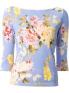 Blumarine Floral Print Jumper, Women's, Size: 44, Blue, Viscose/spandex/elastane