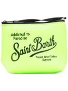 Mc2 Saint Barth - Logo Print Zip Clutch - Women - Neoprene - One Size, Green, Neoprene